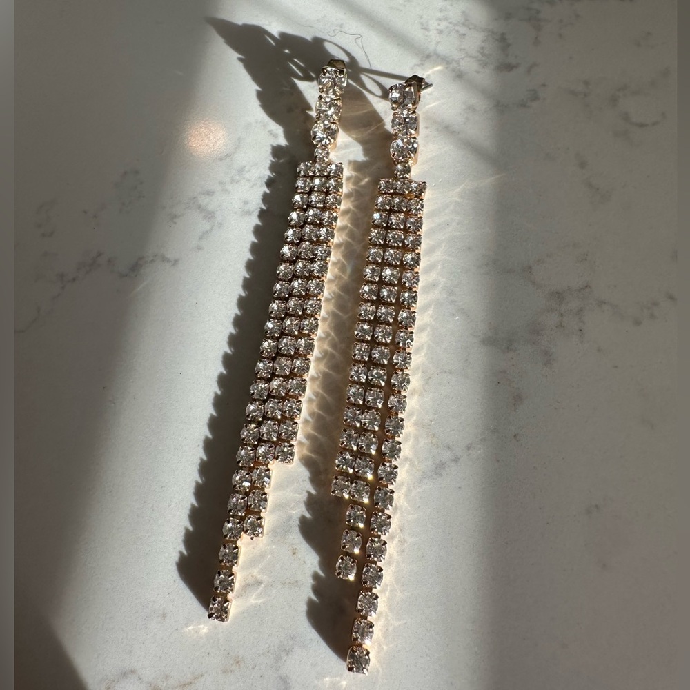 Ettika gold jeweled drop earrings